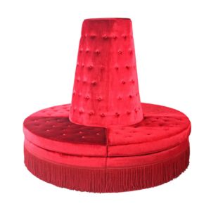 Red Velvet Tufted Fringed Borne - Element Event Solutions