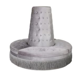 Silver Velvet Tufted Fringed Borne - Element Event Solutions