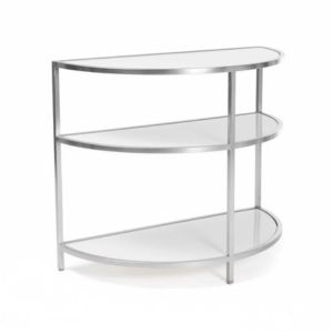 Chrome Framed Semi-Circle Bar Back 3 Shelf - Element Event Solutions