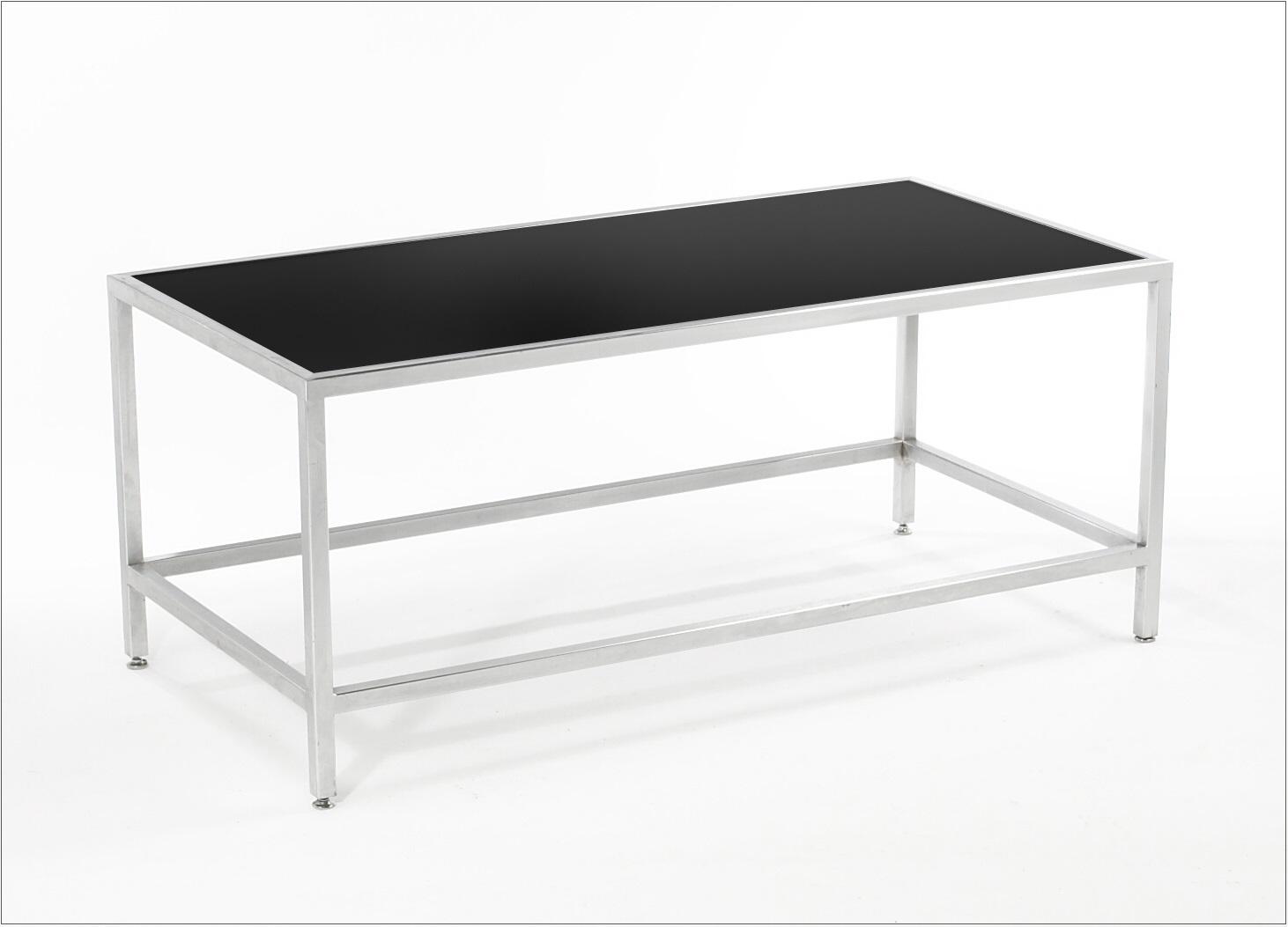 Rectangular Chrome Framed Coffee Table - Element Event Solutions