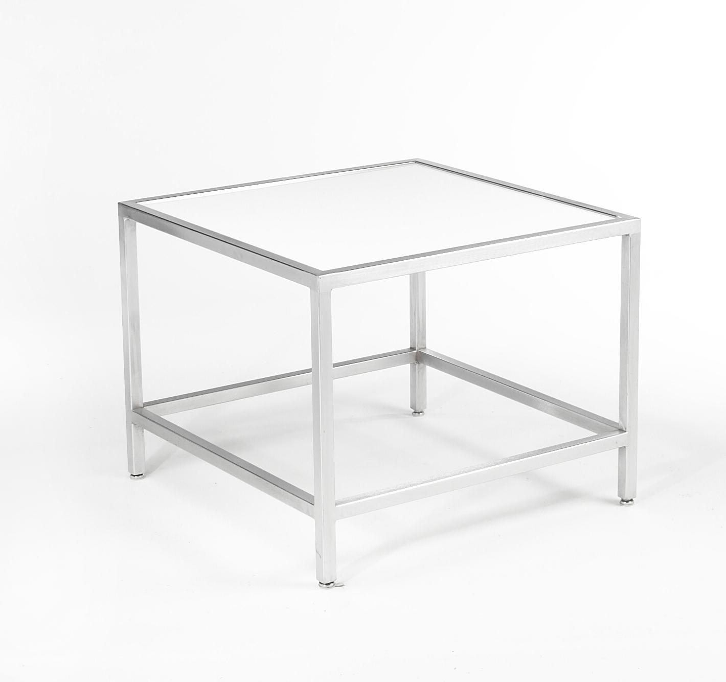 Chrome Square End Table Small - Element Event Solutions