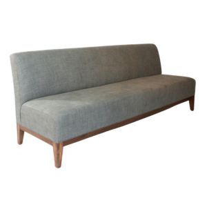 Classic Grey Belgian Linen Armless Sofa 8' - Element Event Solutions