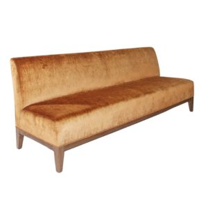 Classic Cognac Velvet Armless Sofa 8' - Element Event Solutions