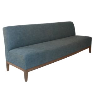 Classic Blue Linen Armless Sofa 8' - Element Event Solutions