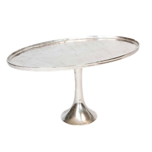 Raw Nickel Oval Coffee Table - Element Event Solutions