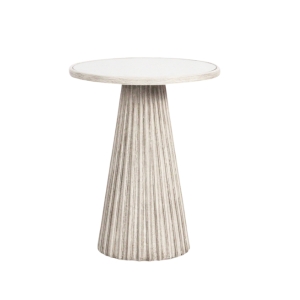 Antique White Flute Mirror Cocktail Table - Element Event Solutions