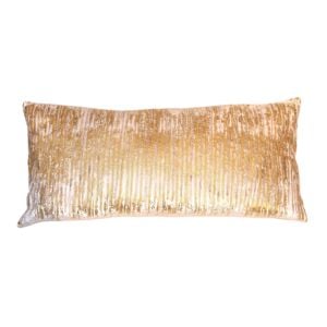 Ivory Velvet Gold Leaf Square Cushion - Element Event Solutions
