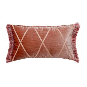 Pink Velvet Fringe Rectangle Cushion - Element Event Solutions