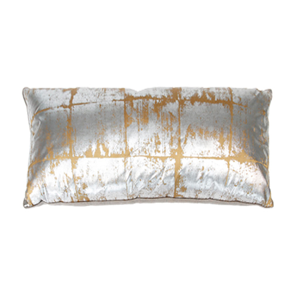 Silver Gold Leaf Rectangle Cushion - Element Event Solutions
