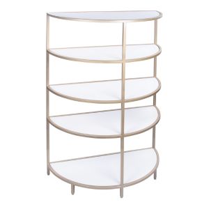 Gold Framed Semi-Circle Bar Back 5 Shelf - Element Event Solutions