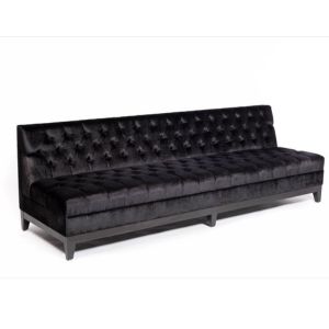 Tuxedo Black Velvet Armless Sofa 8' - Element Event Solutions