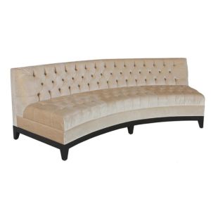 Champagne Velvet Tuxedo Curved Sofa 8' - Element Event Solutions