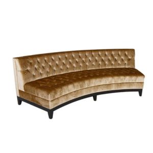 Gold Velvet Tuxedo Curved Sofa 8' - Element Event Solutions
