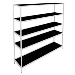 White Bar Back 6' with 5 Shelves - Element Event Solutions