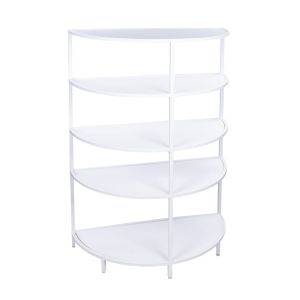 White Semi-Circle Bar Back with 5 Shelves - Element Event Solutions