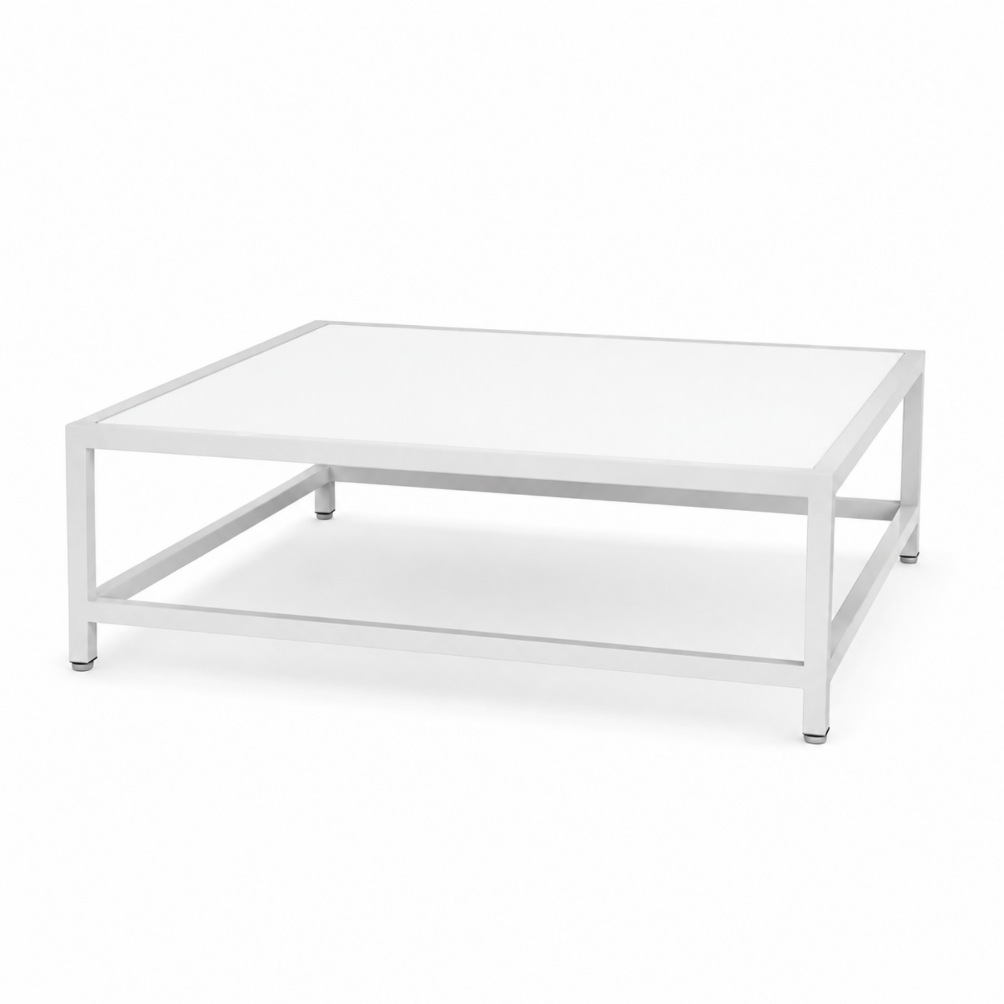 White Framed Square Coffee Table Large - Element Event Solutions