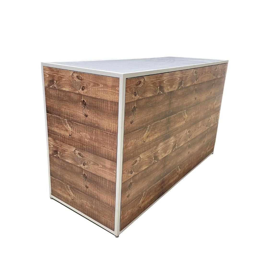 Darkwash Wood Plexiglass Front and Sides Bar 6' - Element Event Solutions