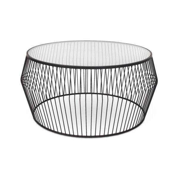 Black Glass Jensen Wire Coffee Table - Element Event Solutions