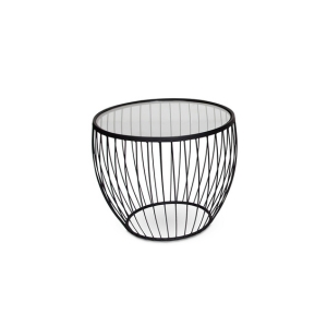 Black Glass Jensen Wire End Table Small - Element Event Solutions