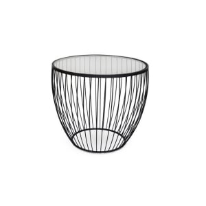 Black Glass Jensen Wire End Table Large - Element Event Solutions