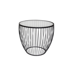 Black Glass Jensen Wire End Table Large - Element Event Solutions