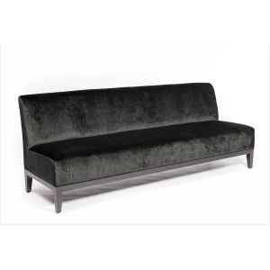 Black Velvet Armless Club Sofa 6' - Element Event Solutions
