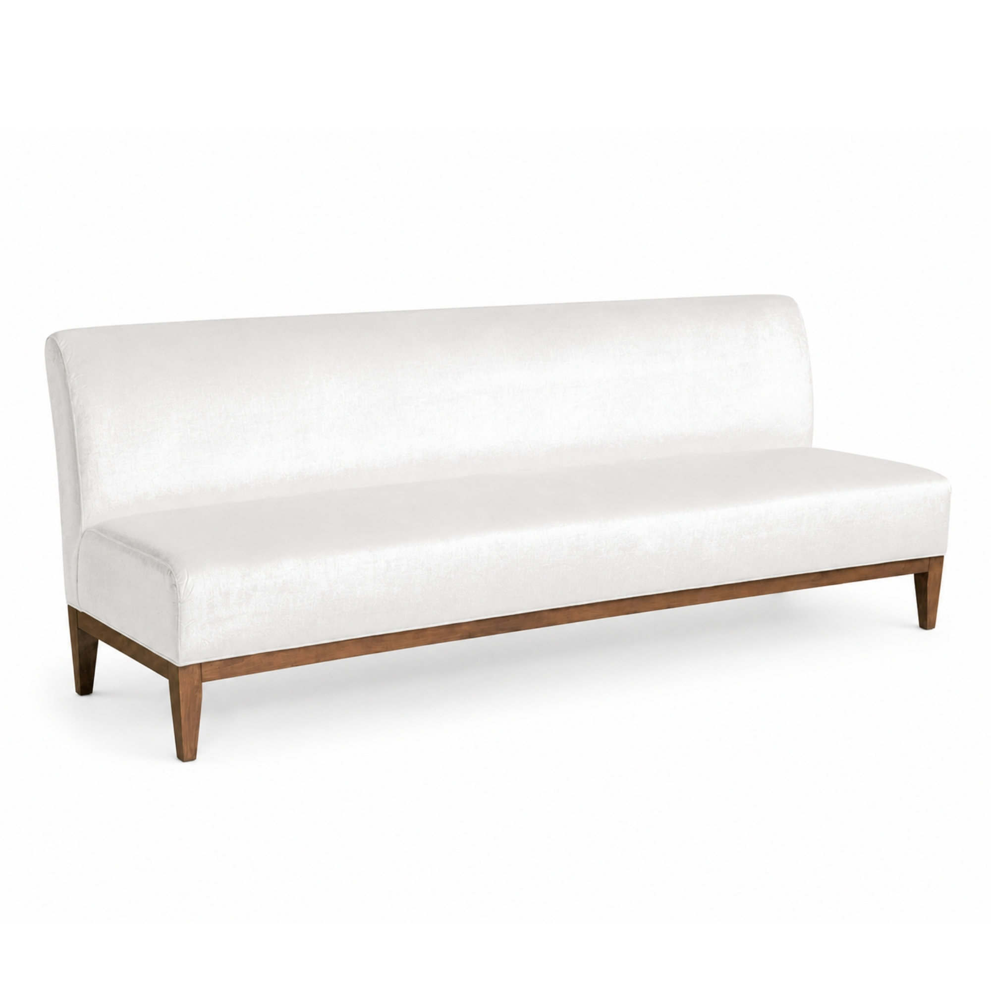 Classic White Velvet Armless Sofa 8' - Element Event Solutions