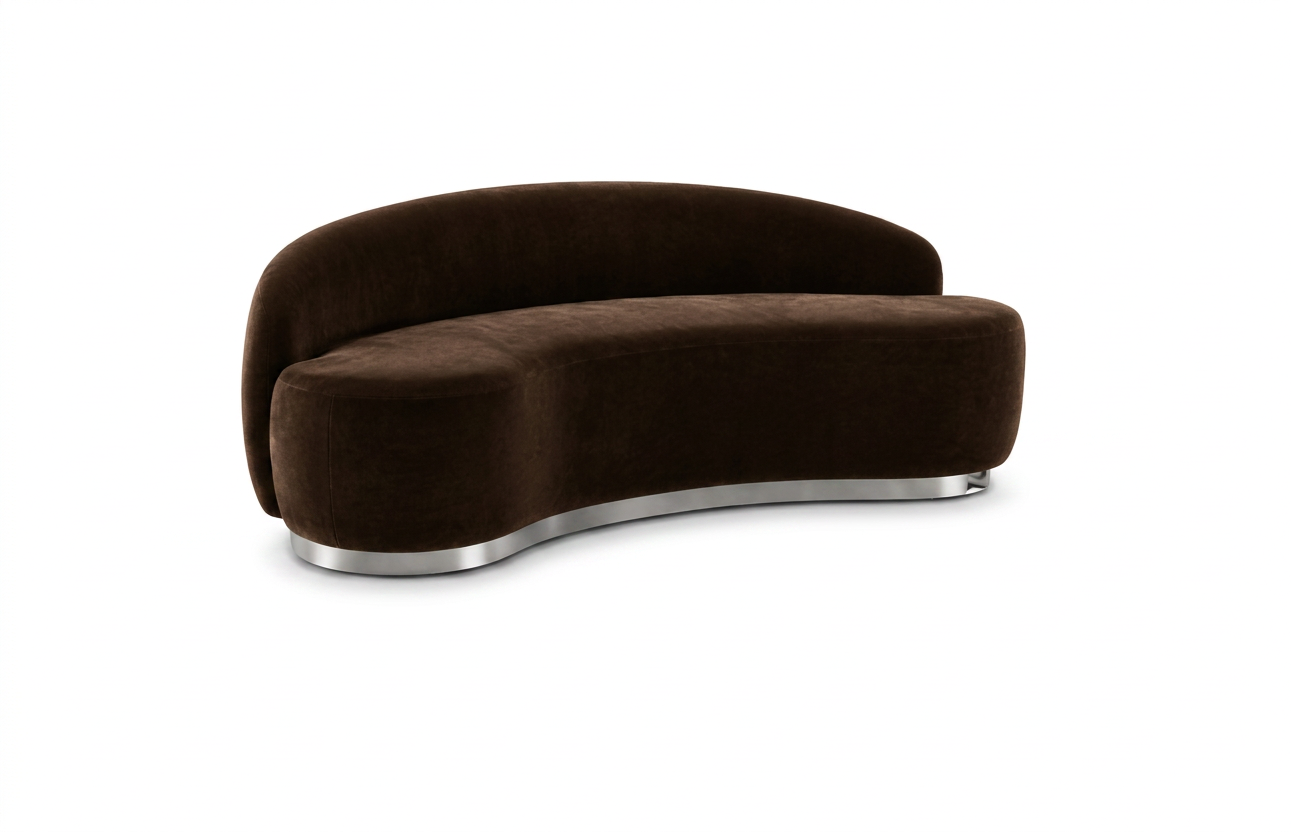 Colette Coco Sofa with Chocolate Velvet Cover - Element Event Solutions