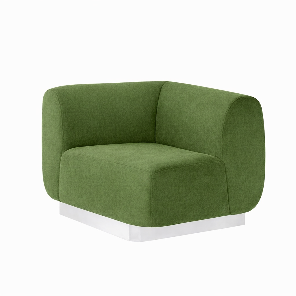 Colette Left End Seat with Moss Velvet Cover - Element Event Solutions