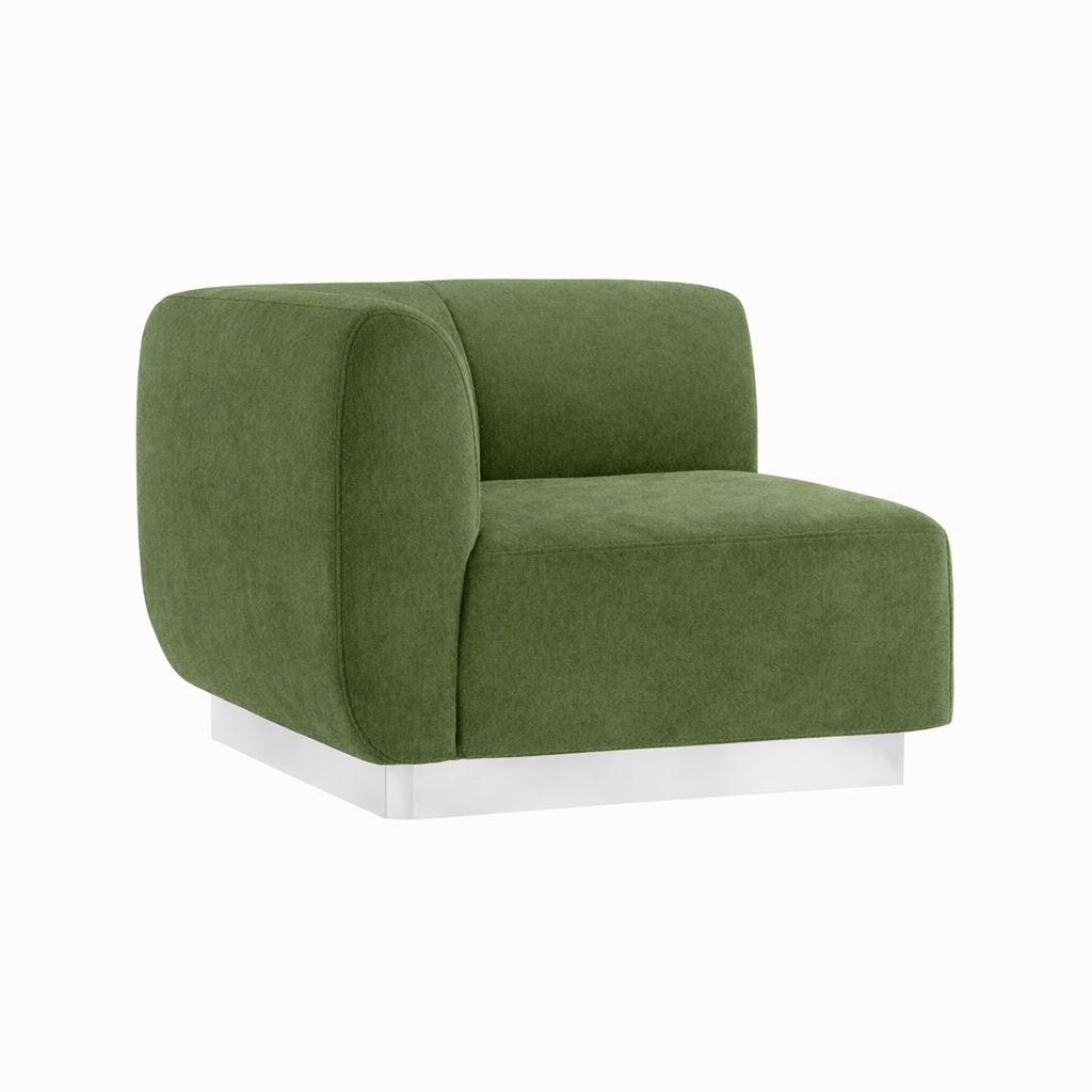 Colette Right End Seat with Moss Velvet Cover - Element Event Solutions