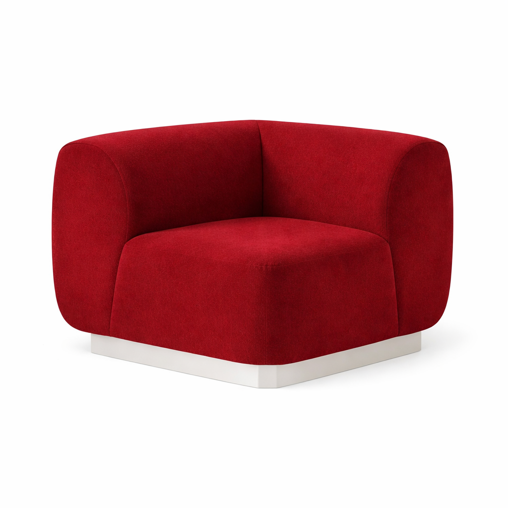 Colette Left End Seat with Crimson Velvet Cover - Element Event Solutions