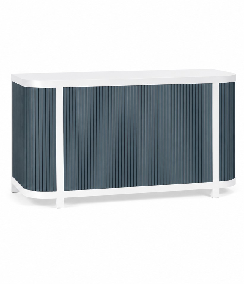 Dorset White Bar 6' with Rain Tambour Inserts - Element Event Solutions