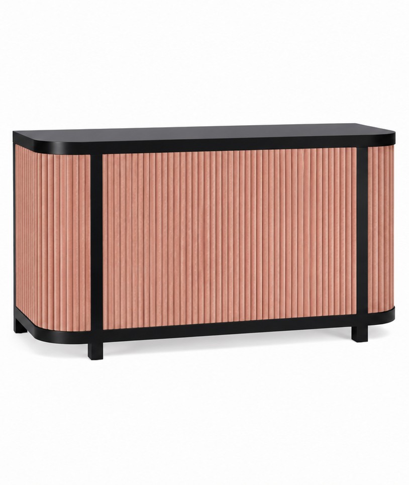 Dorset Black Bar 6' with Blush Tambour Inserts - Element Event Solutions