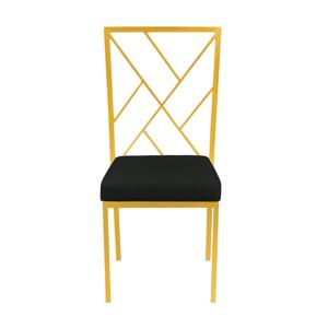 Gold Plaza Dining Chair with Black Velvet Cushion - Element Event Solutions