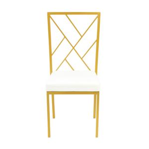 Gold Plaza Dining chair with Ivory Velvet Cushion - Element Event Solutions
