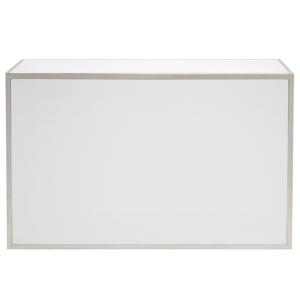 Silver Stainless Steel Frame Bar 4' with White Ple - Element Event Solutions