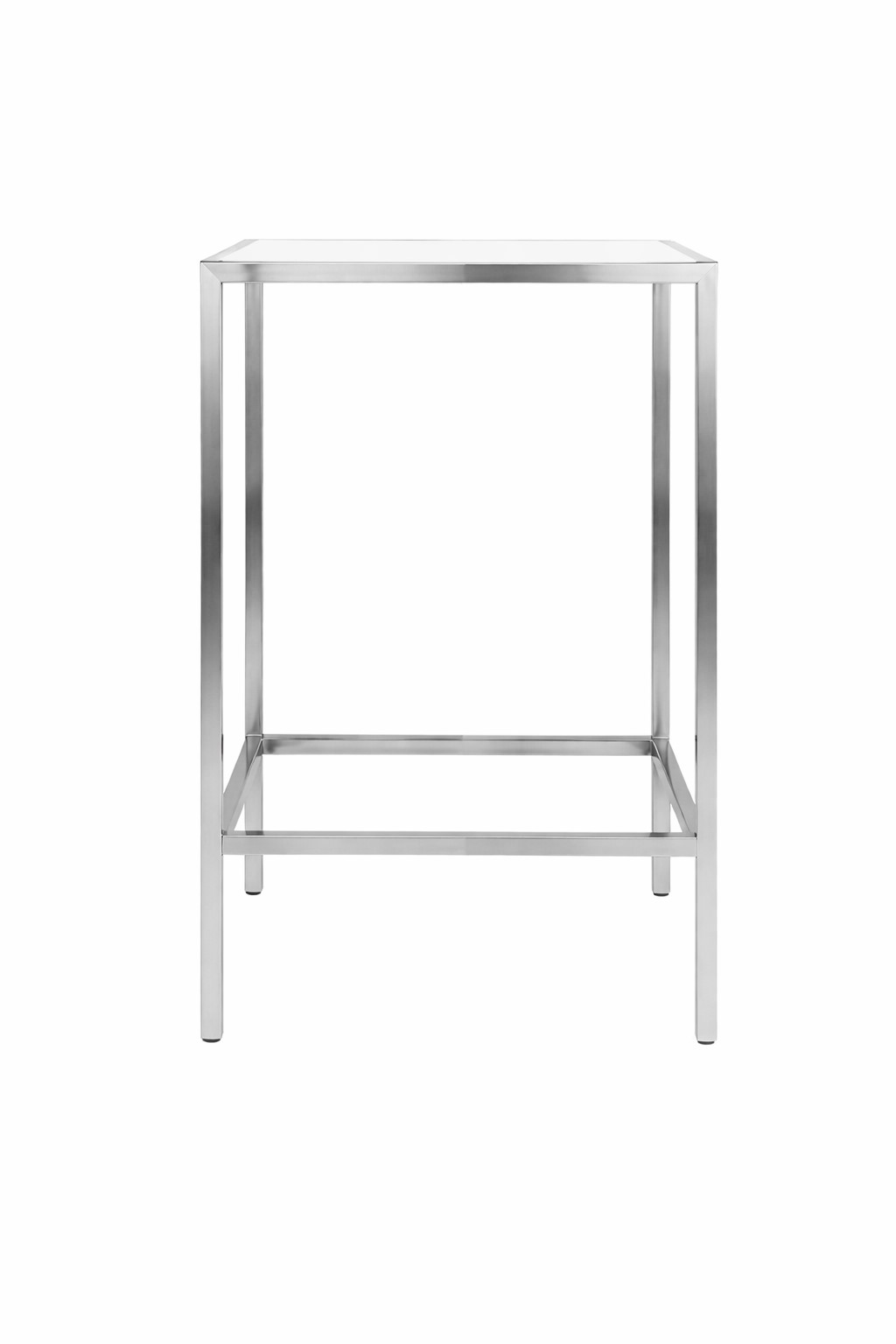 Silver Stainless Steel Cruiser Table w White Plexi - Element Event Solutions