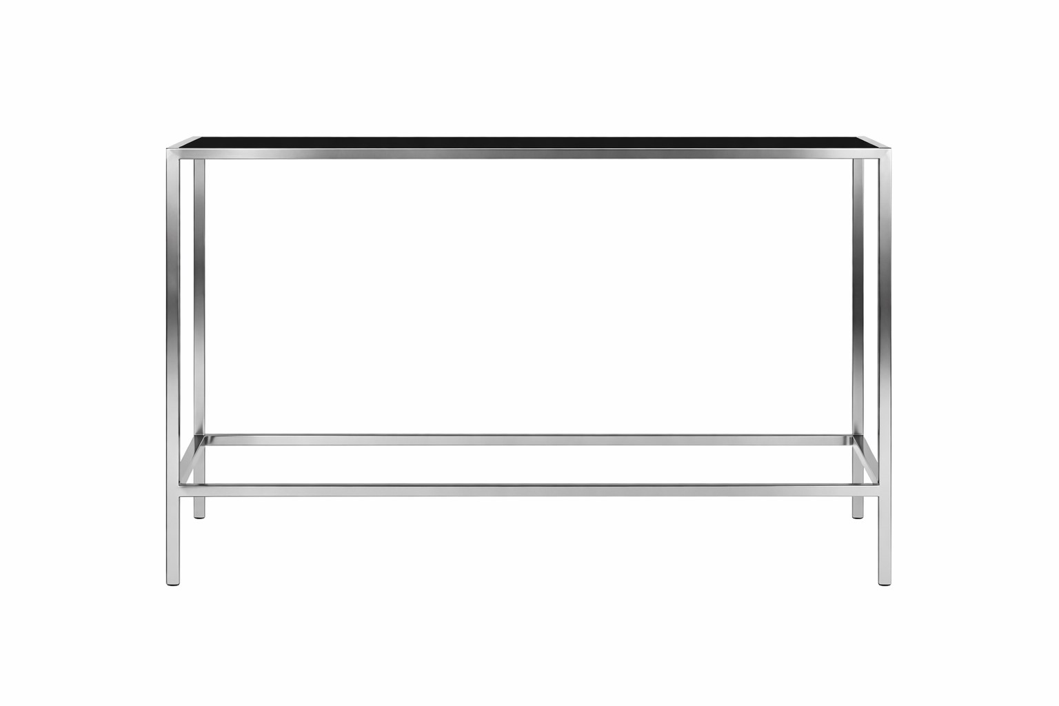 Silver Stainless Steel Communal Table 6' w Black - Element Event Solutions