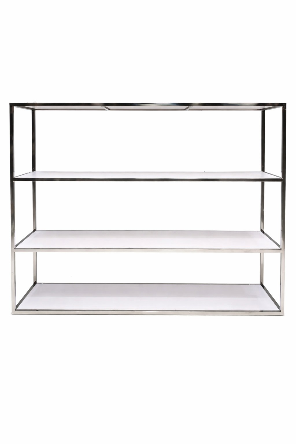 Silver Stainless Steel Bar Back with White Plexi - Element Event Solutions