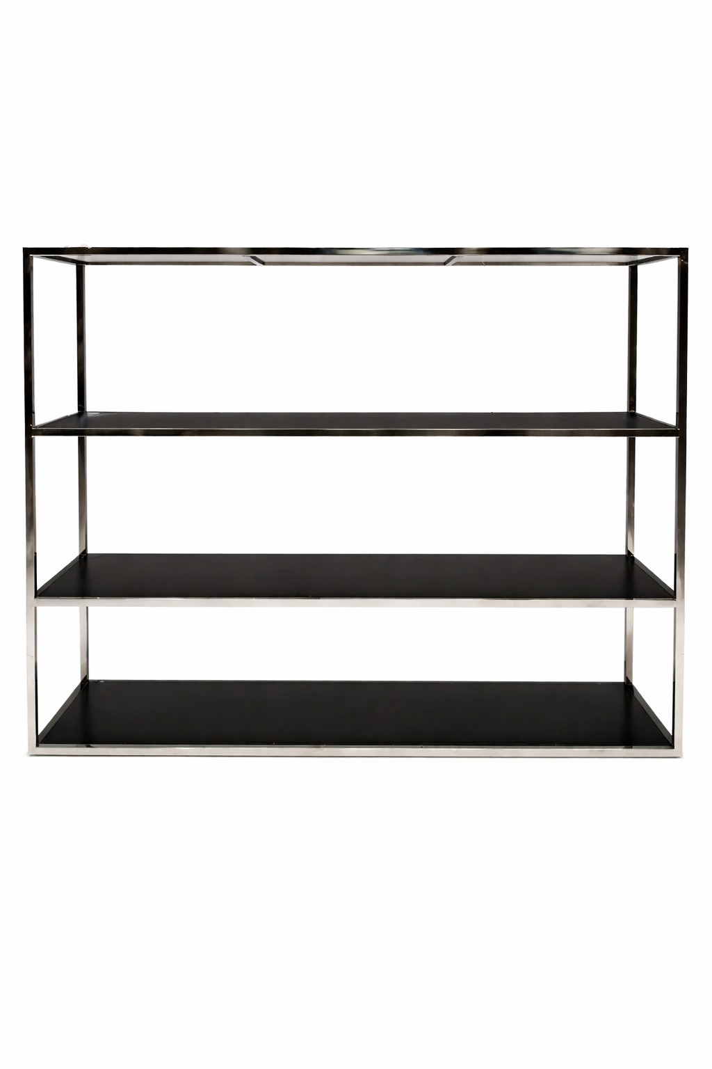 Silver Stainless Steel Bar Back with Black Plexi - Element Event Solutions
