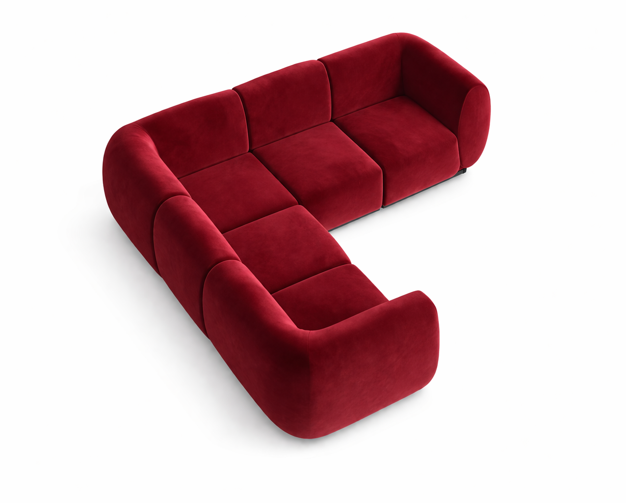 Colette Crimson Velvet L-Shape Sofa - Element Event Solutions