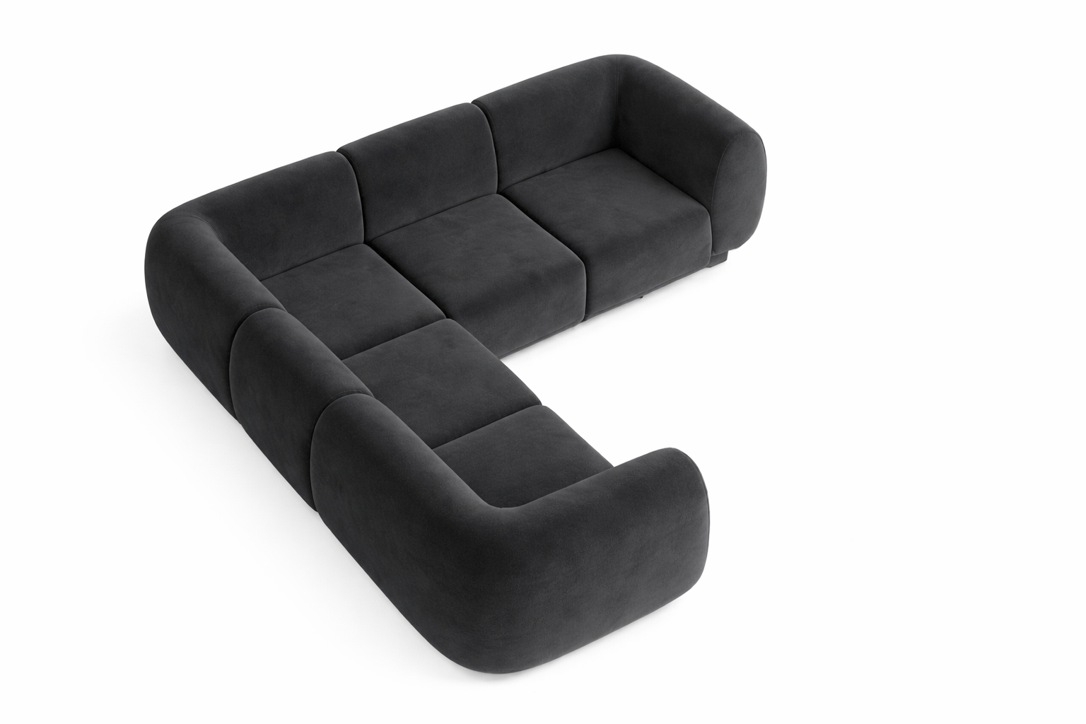 Colette Graphite Velvet L-Shape Sofa - Element Event Solutions