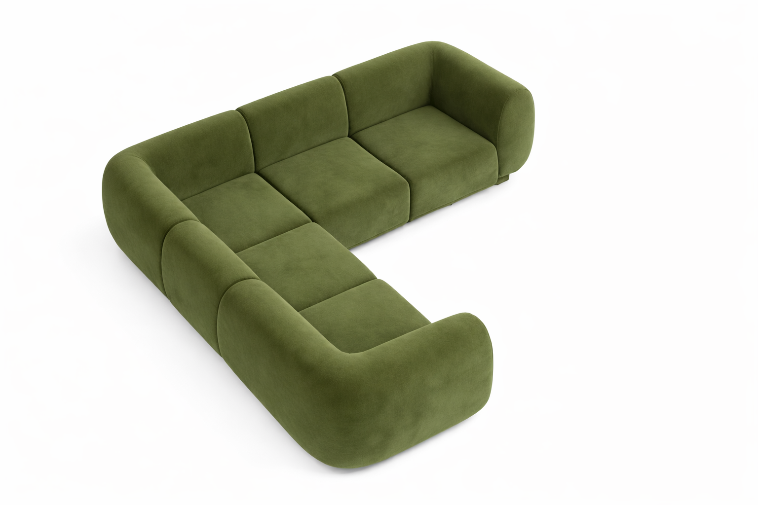 Colette Moss Velvet L-Shape Sofa - Element Event Solutions