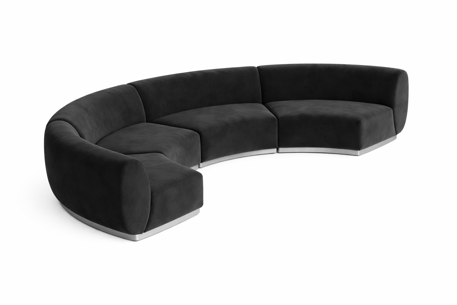 Colette Graphite Velvet Crescent Sofa - Element Event Solutions