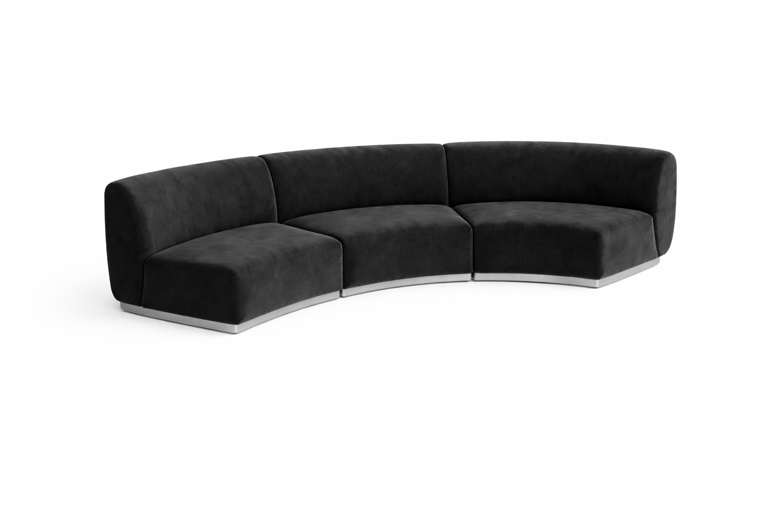 Colette Graphite Velvet Medium Crescent Sofa - Element Event Solutions