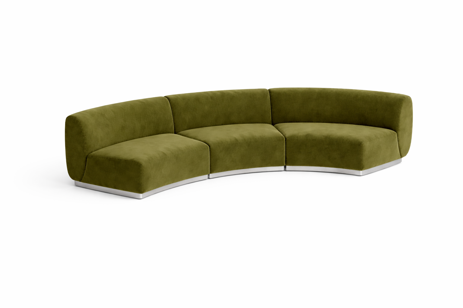 Colette Moss Velvet Medium Crescent Sofa - Element Event Solutions