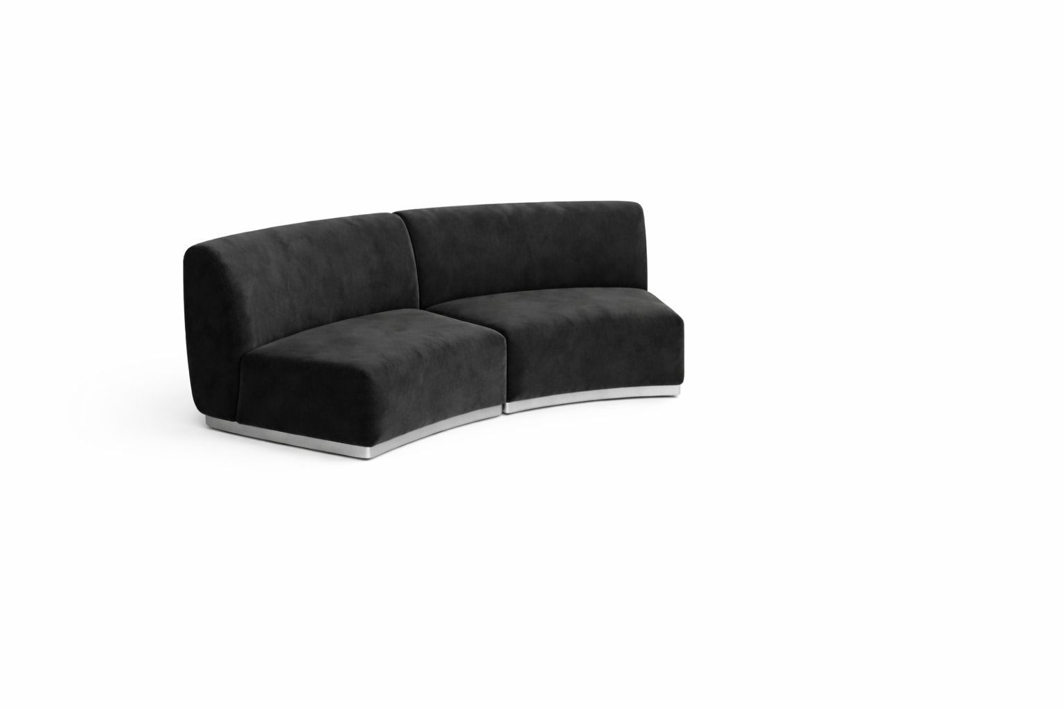 Colette Graphite Velvet Small Crescent Sofa - Element Event Solutions