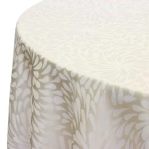 Ivory Teardrop Tablecloth 90