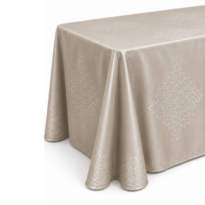 Champagne Medallion Tablecloth 90