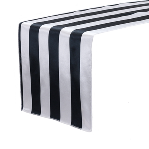 Black & White Striped Table Runner - Element Event Solutions